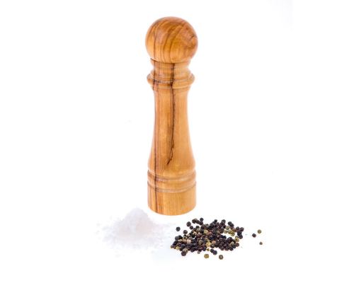 Set of 2 Olive Wood Salt and Pepper Mills or Salt and Pepper Grinders, Classic Style