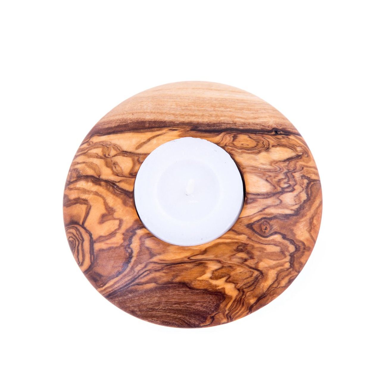 Olive Wood Tea Light Candle Holders Set Of 2
