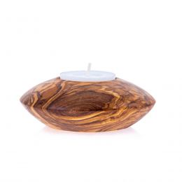 Olive Wood Tea Light Candle Holders Set of 2