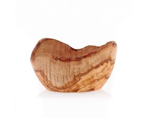 Olive Wood Serving Bowl - Handmade Rustic Style - 9.84" (25cm) 