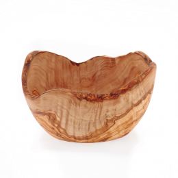 Olive Wood Serving Bowl - Handmade Rustic Style - 9.84" (25cm) 