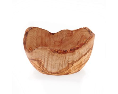Olive Wood Serving Bowl - Handmade Rustic Style - 9.84" (25cm) 