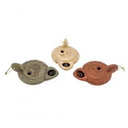 Set of Oil Lamps - Handmade Quality Ceramic, Ancient Greek Style Replicas, 1 Flame, Tabletop