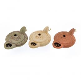 Set of Oil Lamps - Handmade Quality Ceramic, Ancient Greek Style Replicas, 1 Flame, Tabletop