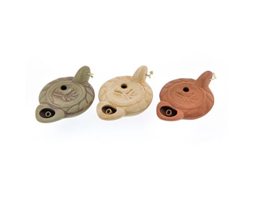 Set of Oil Lamps - Handmade Quality Ceramic, Ancient Greek Style Replicas, 1 Flame, Tabletop