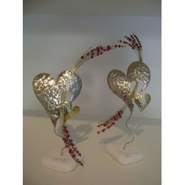 Love Heart Figure & Colorful Beads - Handmade Modern Metal Table Ornament, 11.8" (30cm)