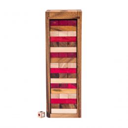 Jenga Tower Brain Teaser Game - Handmade Wooden Mind Puzzle