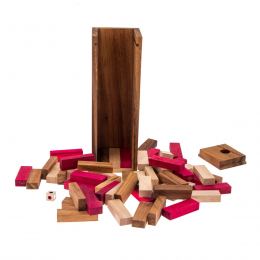 Jenga Tower Brain Teaser Game - Handmade Wooden Mind Puzzle