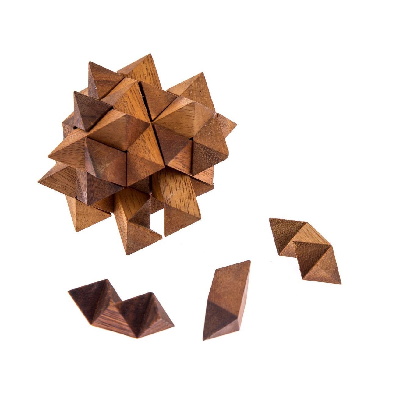 "Magic Ball" 3D Brain Teaser Game Handmade Wooden Mind Puzzle