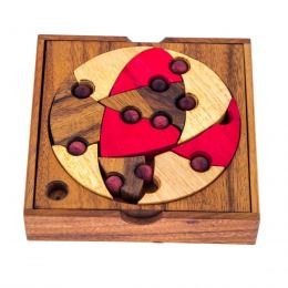 "Fit All in the Box" Brain Teaser Game - Handmade Wooden Mind Puzzle