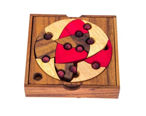 "Fit All in the Box" Brain Teaser Game - Handmade Wooden Mind Puzzle