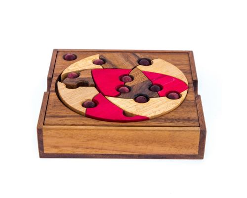 "Fit All in the Box" Brain Teaser Game - Handmade Wooden Mind Puzzle