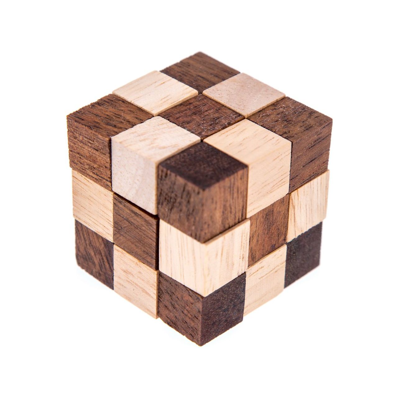 Set of 6 3D Brain Teaser Games Handmade in a Wooden Box Mind Puzzles