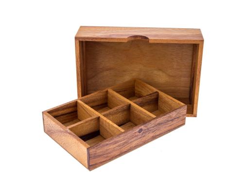 Set of 6 3D Brain Teaser Games - Handmade in a Wooden Box - Mind Puzzles