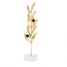 Olive Branch with Black Olives - Bronze Metal Handmade Ornament - Small 9.8'' (25cm)