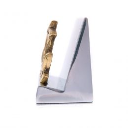 Business Card Holder - Handmade Solid Metal Desk Accessory - Archaic Ship Design