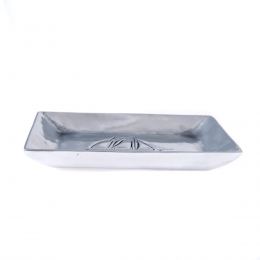 Ashtray - Handmade Solid Aluminum - Sailing Ship Design - Rectangular - Silver