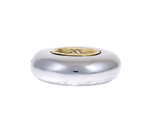 Paperweight (Presse Papier) - Handmade Solid Metal Desk Accessory - Sun of Vergina Design, Gold & Silver