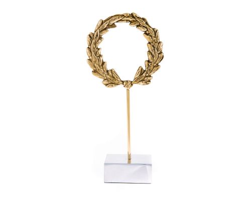 Laurel Wreath - Handmade Bronze Metal Table Ornament - 10'' (26cm)