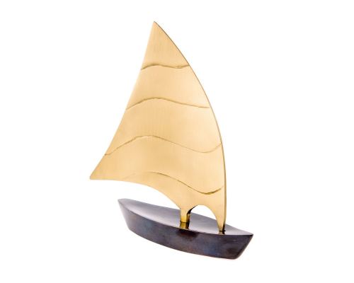 Sailing Boat - Handmade Metal Decorative Nautical Ornament - Oxidized Bronze - Large 7.4'' (19cm)
