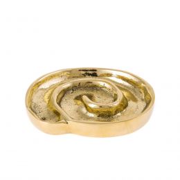 Ashtray - Handmade Solid Bronze - Spiral Design - Gold