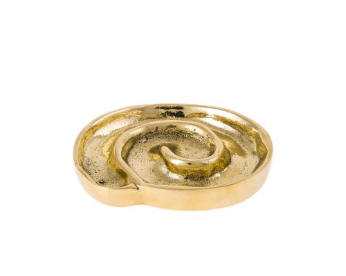 Ashtray - Handmade Solid Bronze - Spiral Design - Gold