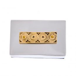 Decorative Box - Desk Accessory - Archaic Design - Handmade Solid Aluminum & Bronze