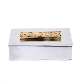 Decorative Box - Desk Accessory - Archaic Design - Handmade Solid Aluminum & Bronze