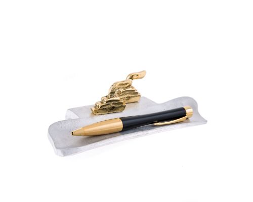 Pen Holder or Pencil Holder - Handmade Solid Metal Desk Accessory - 2 Ships Design