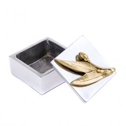 Decorative Box - Desk Accessory - Olive Branch Design - Handmade Solid Aluminum & Bronze