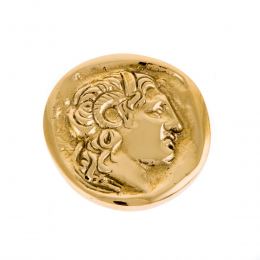 Paperweight (Presse Papier) - Handmade Solid Metal Desk Accessory - Alexander the Great Design, Gold