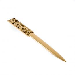 Letter Opener, "Archaic" Design - Handmade Solid Bronze Desk Accessory