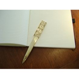 Letter Opener, "Archaic" Design - Handmade Solid Bronze Desk Accessory