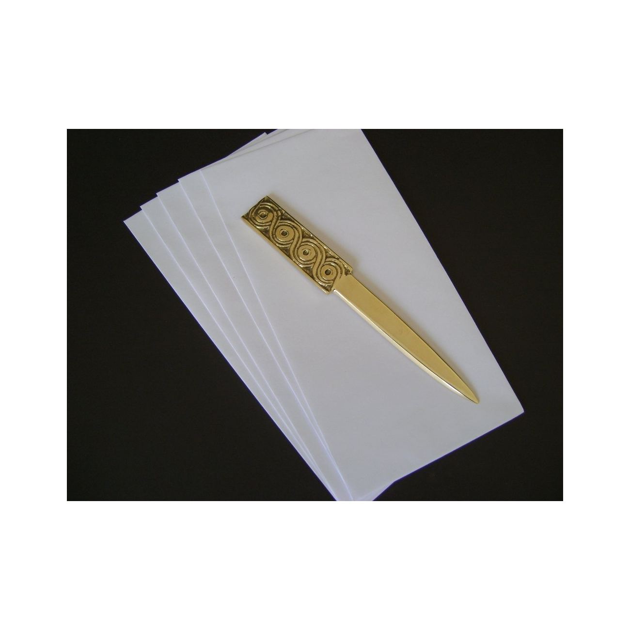 Letter Opener, "Archaic" Design Handmade Solid Bronze Desk Accessory