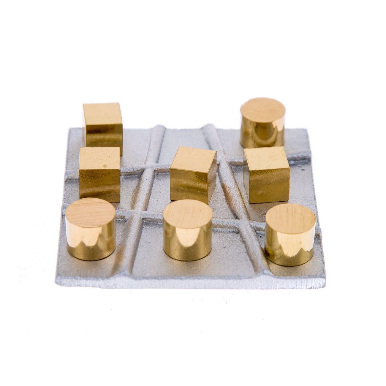 Tic Tac Toe Board Game Handmade Metal Decorative Ornament Cubes
