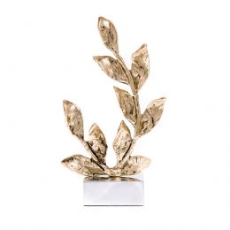 Laurel Branch - Handmade Bronze Metal Table Ornament - 7.0'' (18cm)