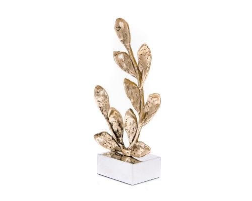 Laurel Branch - Handmade Bronze Metal Table Ornament - 7.0'' (18cm)