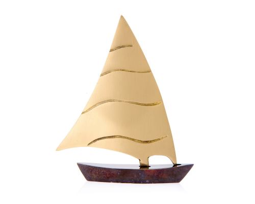 Sailing Boat, Set of 3 - Handmade Metal Decorative Nautical Ornament - Oxidized Bronze - Small, Medium & Large