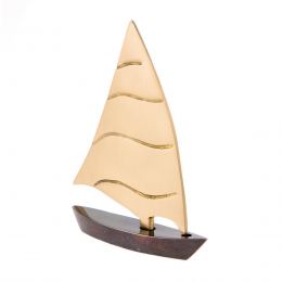 Sailing Boat - Handmade Metal Decorative Nautical Ornament - Oxidized Bronze - Small 4.3'' (11cm)