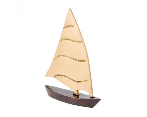 Sailing Boat - Handmade Metal Decorative Nautical Ornament - Oxidized Bronze - Small 4.3'' (11cm)