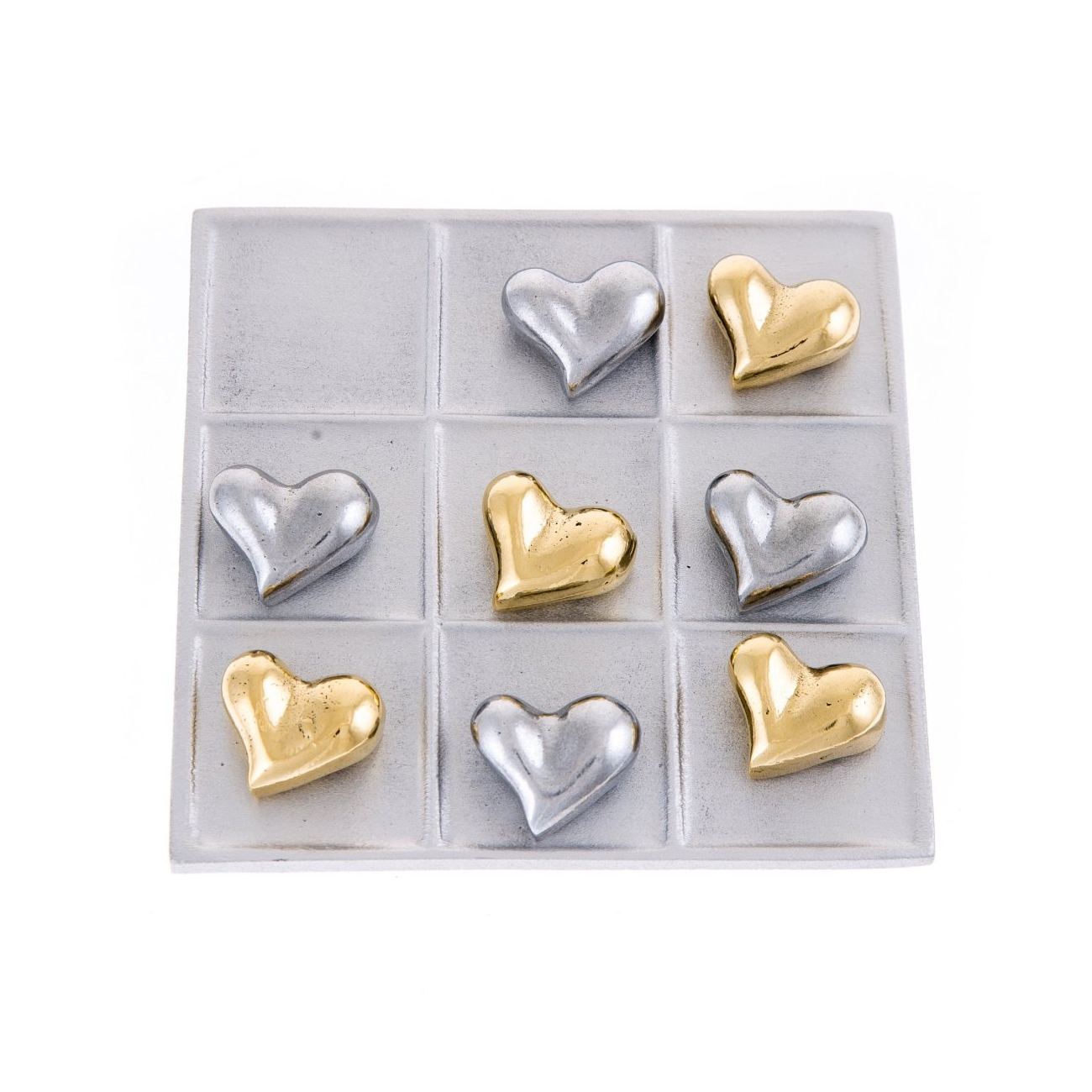 Tic Tac Toe Board Game, Handmade Metal Decorative Ornament - Love Heart ...
