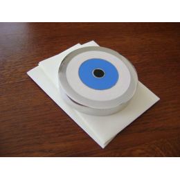 Paperweight (Presse Papier) - Handmade Solid Metal Desk Accessory - "Eye" Design, Silver & Blue