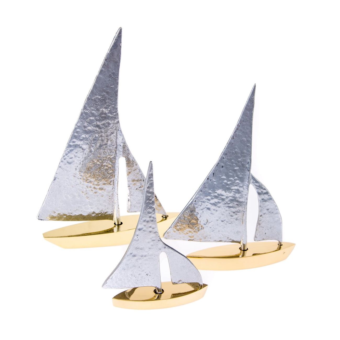 sailing boat set of 3 handmade metal decorative christmas brain teasers