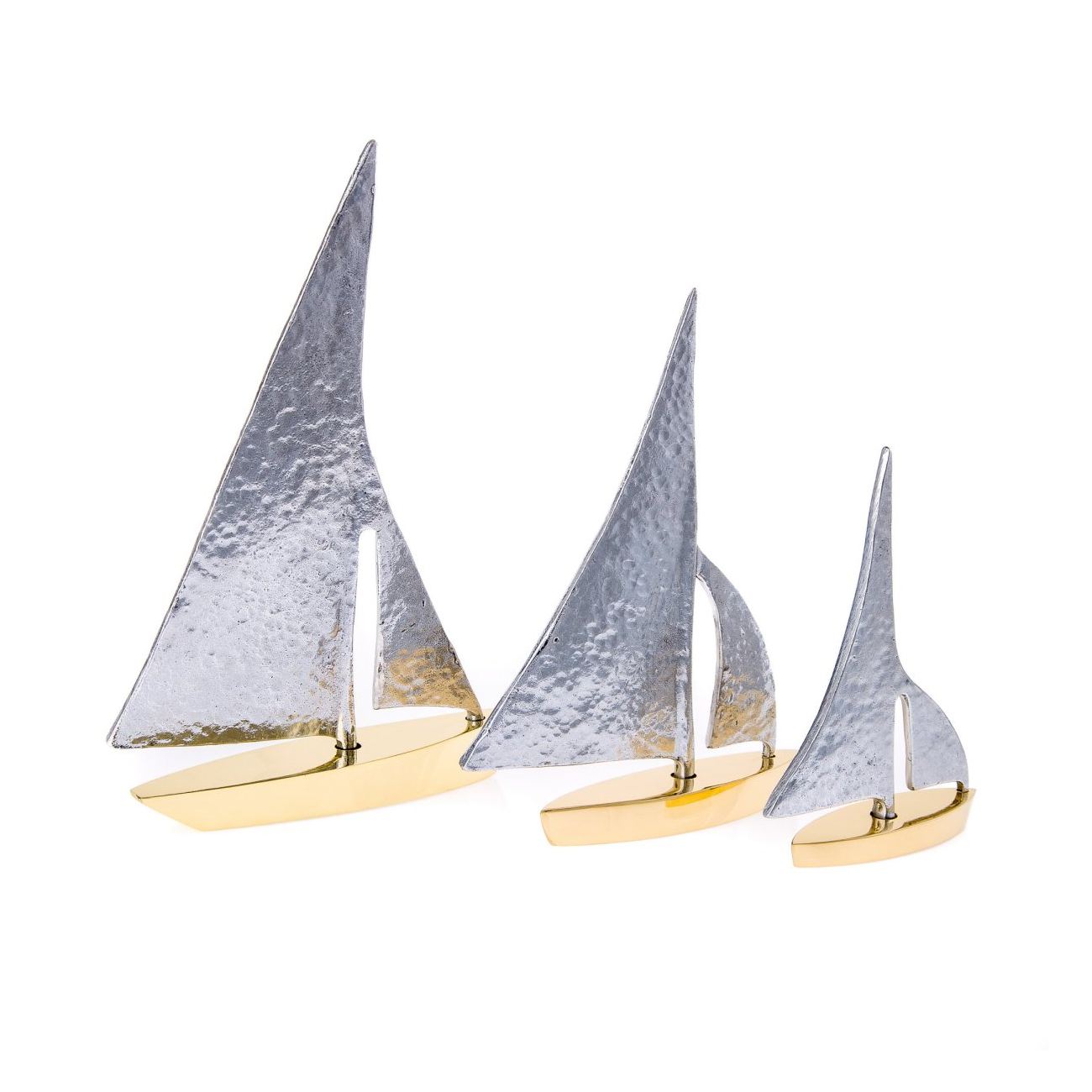 Sailing Boat, Set of 3 Handmade Metal Decorative Nautical Ornament