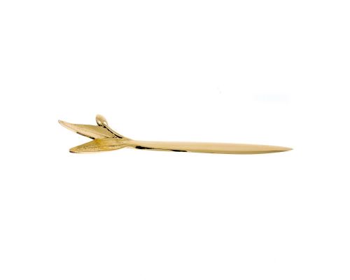 Letter Opener, "Olive Branch" Design - Handmade Solid Bronze Desk Accessory