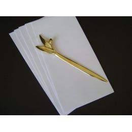 Letter Opener, "Olive Branch" Design - Handmade Solid Bronze Desk Accessory
