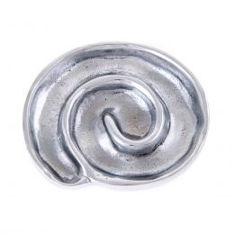 Ashtray - Handmade Solid Aluminum - Spiral Design - Silver