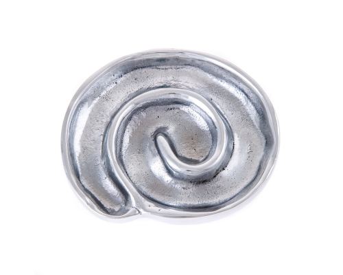 Ashtray - Handmade Solid Aluminum - Spiral Design - Silver