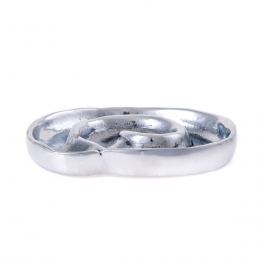 Ashtray - Handmade Solid Aluminum - Spiral Design - Silver