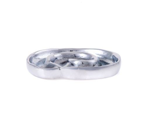 Ashtray - Handmade Solid Aluminum - Spiral Design - Silver